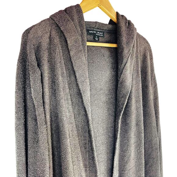 BAREFOOT DREAMS CozyChic Lite Coastal Hooded Open Cardigan in Cocoa 3X Style 480 - Picture 3 of 8